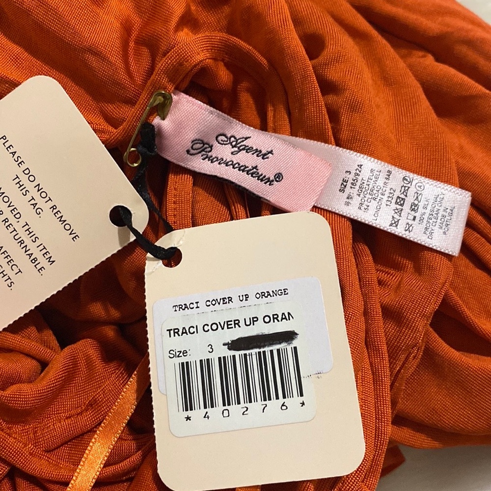 Agent Provocateur Traci Orange Silk Jersey Cover-up NWT - Picture 7 of 8